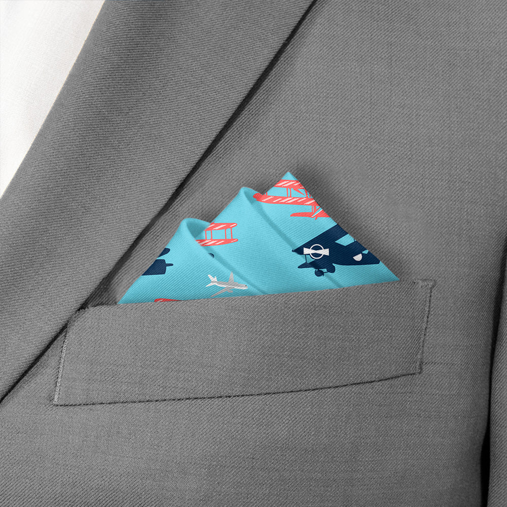 Biplane Pocket Square - Stairs Fold - Knotty Tie Co.