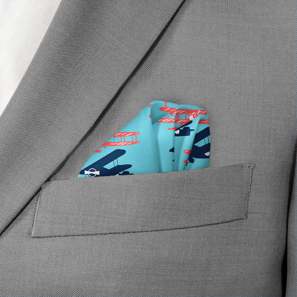 Biplane Pocket Square - Wave Fold - Knotty Tie Co.