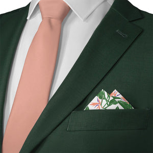 Bird of Paradise Pocket Square - Matching Necktie- Knotty Tie Co.