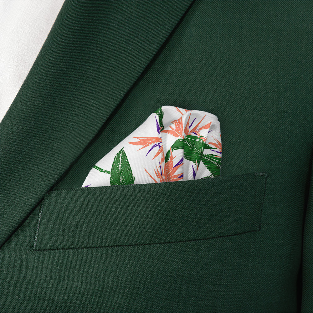 Bird of Paradise Pocket Square - Wave Fold - Knotty Tie Co.