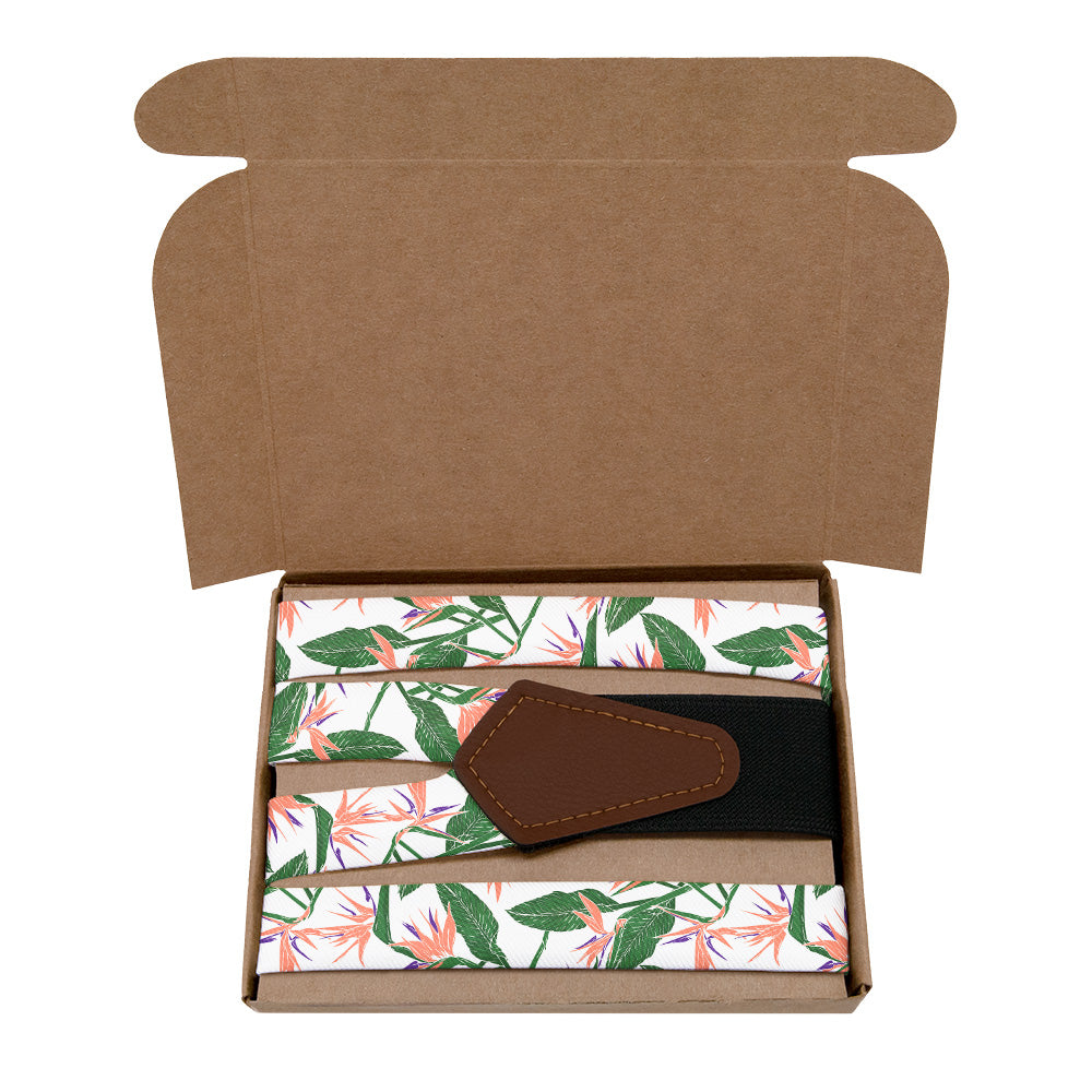 Bird of Paradise Suspenders - Kraft Gift Box Packaging - Knotty Tie Co.