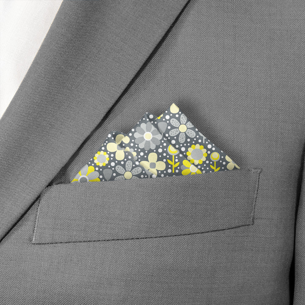 Bloom Floral Pocket Square - Stairs Fold - Knotty Tie Co.