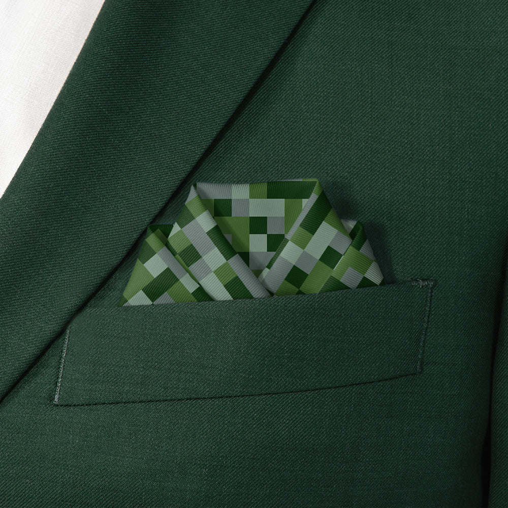 Blur Geometric Pocket Square - Scalloped Fold - Knotty Tie Co.