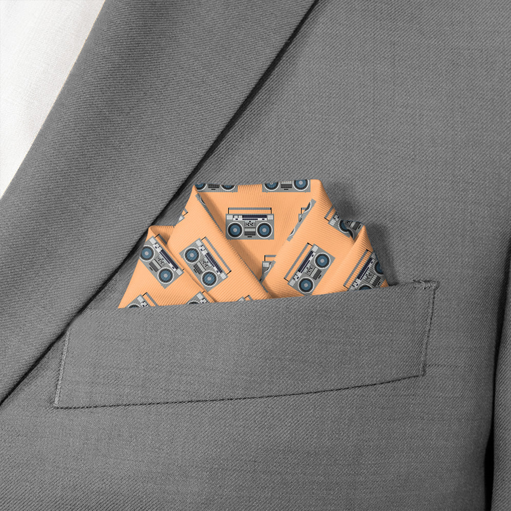 Boombox Pocket Square - Scalloped Fold - Knotty Tie Co.