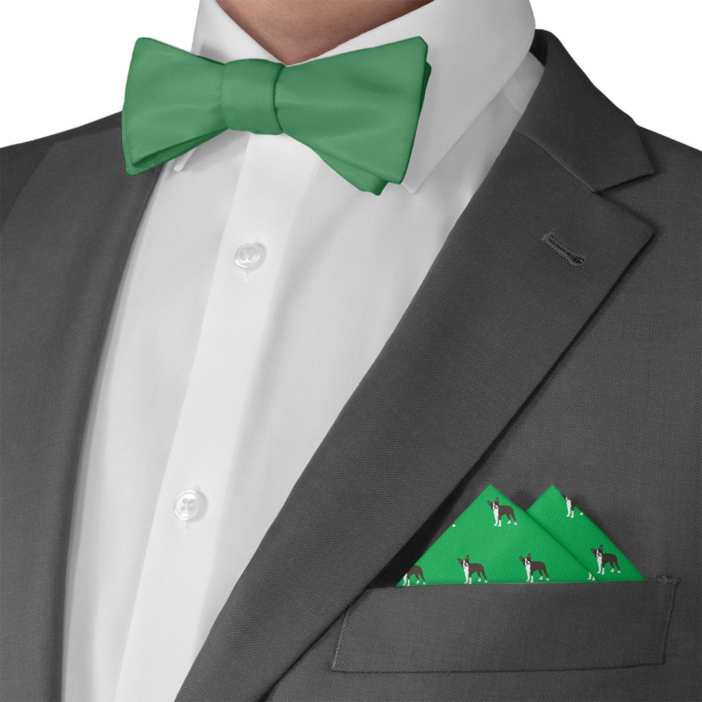 Boston Terrier Pocket Square - Matching Bow Tie - Knotty Tie Co.