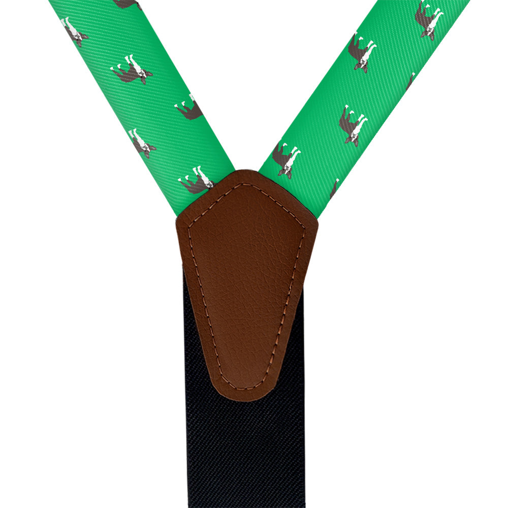 Boston Terrier Suspenders - Vegan Leather Y-Back - Knotty Tie Co.