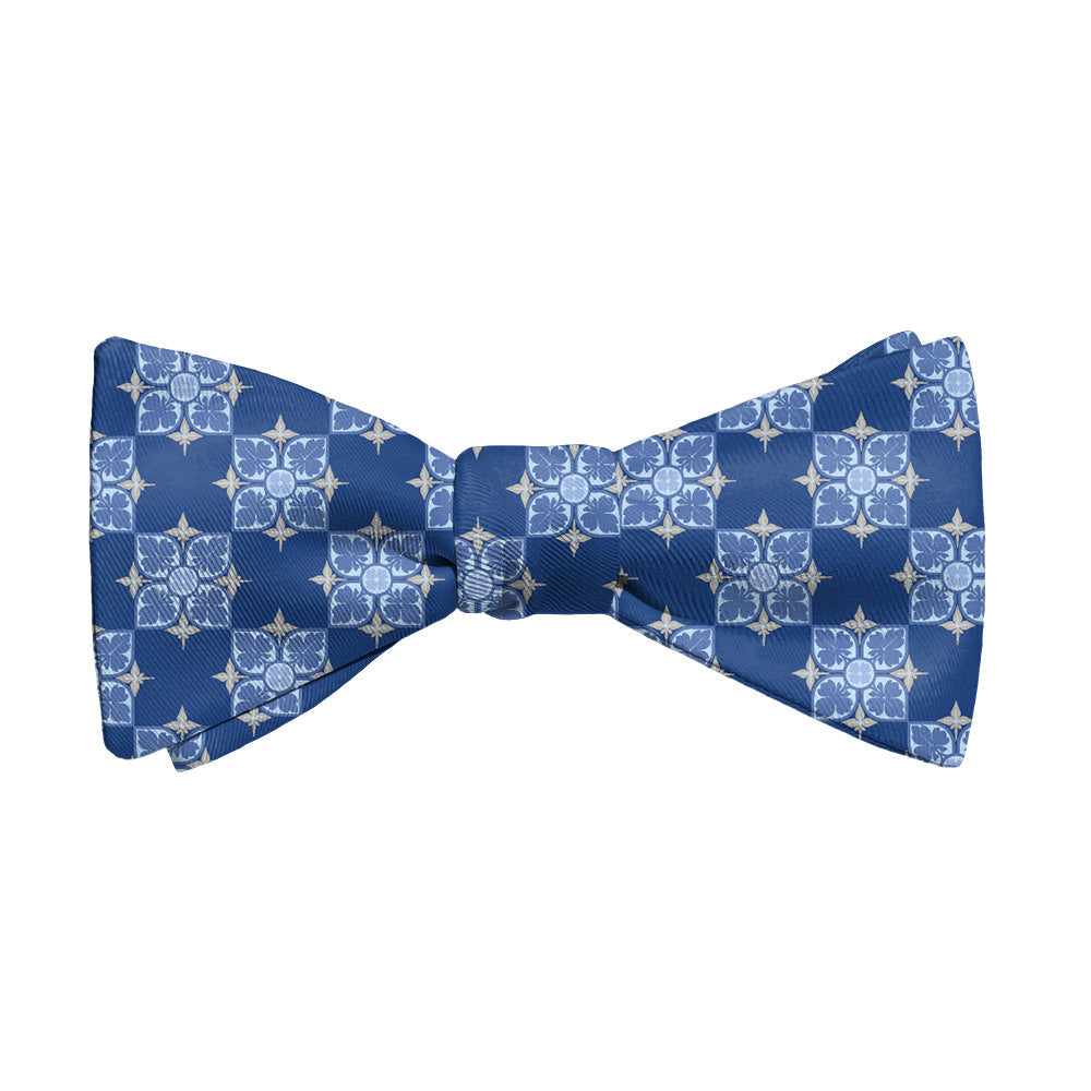 Botanical Tile Bow Tie - Adult Extra-Long Self-Tie 18-21" - Knotty Tie Co.