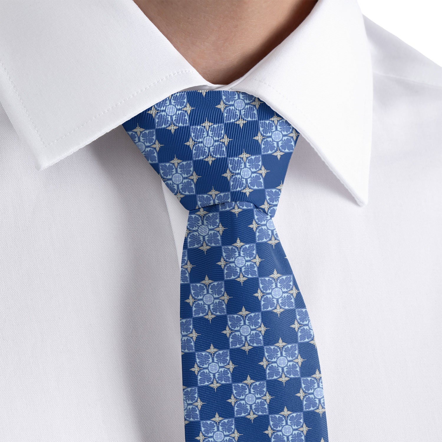 Botanical Tile Necktie - Rolled - Knotty Tie Co.