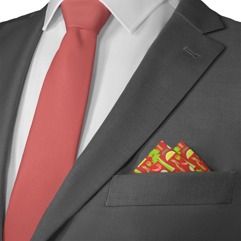 Breakfast Salad Pocket Square - Matching Necktie- Knotty Tie Co.