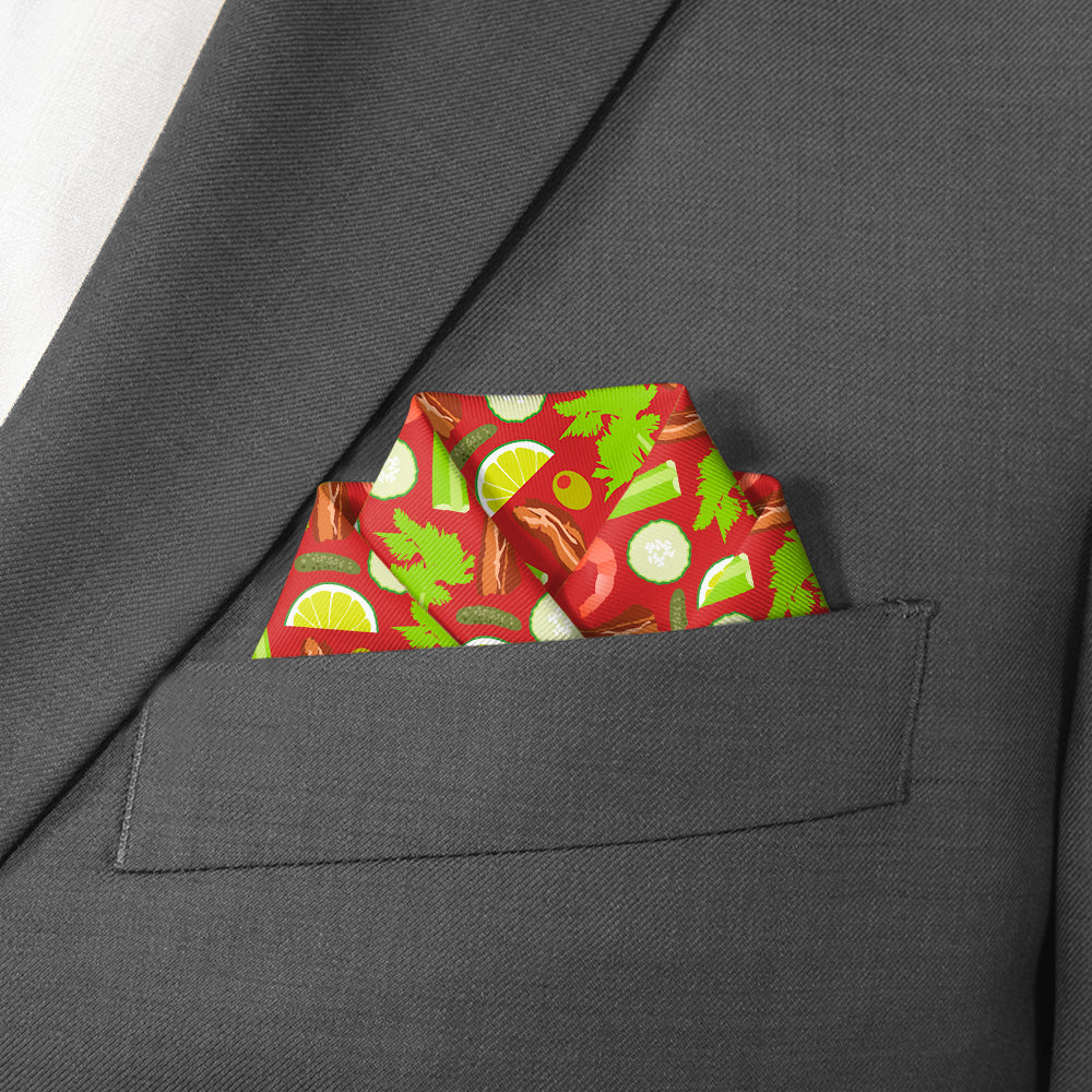 Breakfast Salad Pocket Square - Scalloped Fold - Knotty Tie Co.