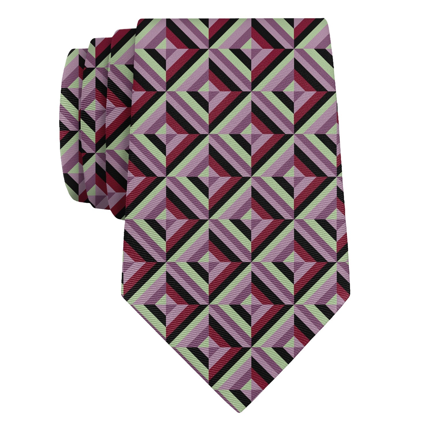 Brick Geometric Necktie - Rolled - Knotty Tie Co.