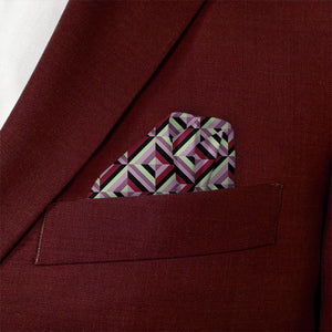 Brick Geometric Pocket Square - Wave Fold - Knotty Tie Co.