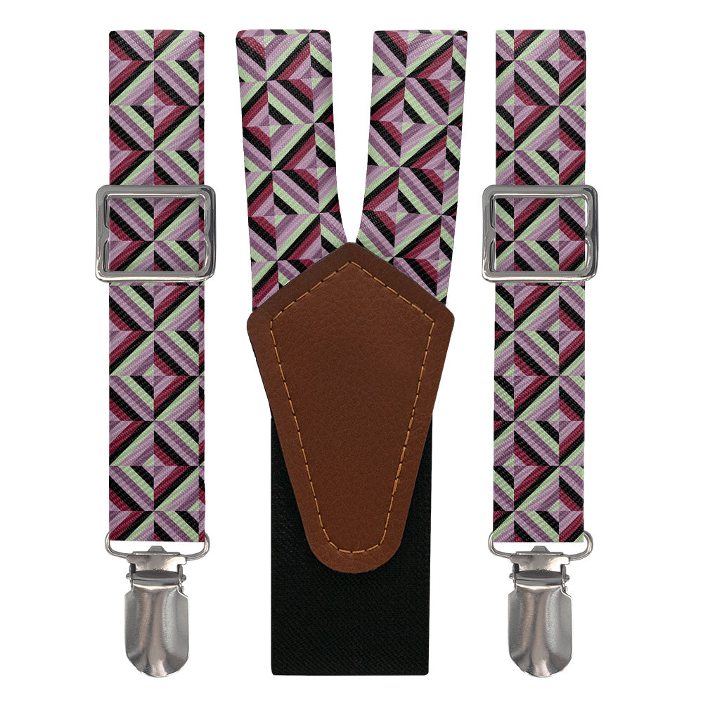 Brick Geometric Suspenders - Main View - Knotty Tie Co.