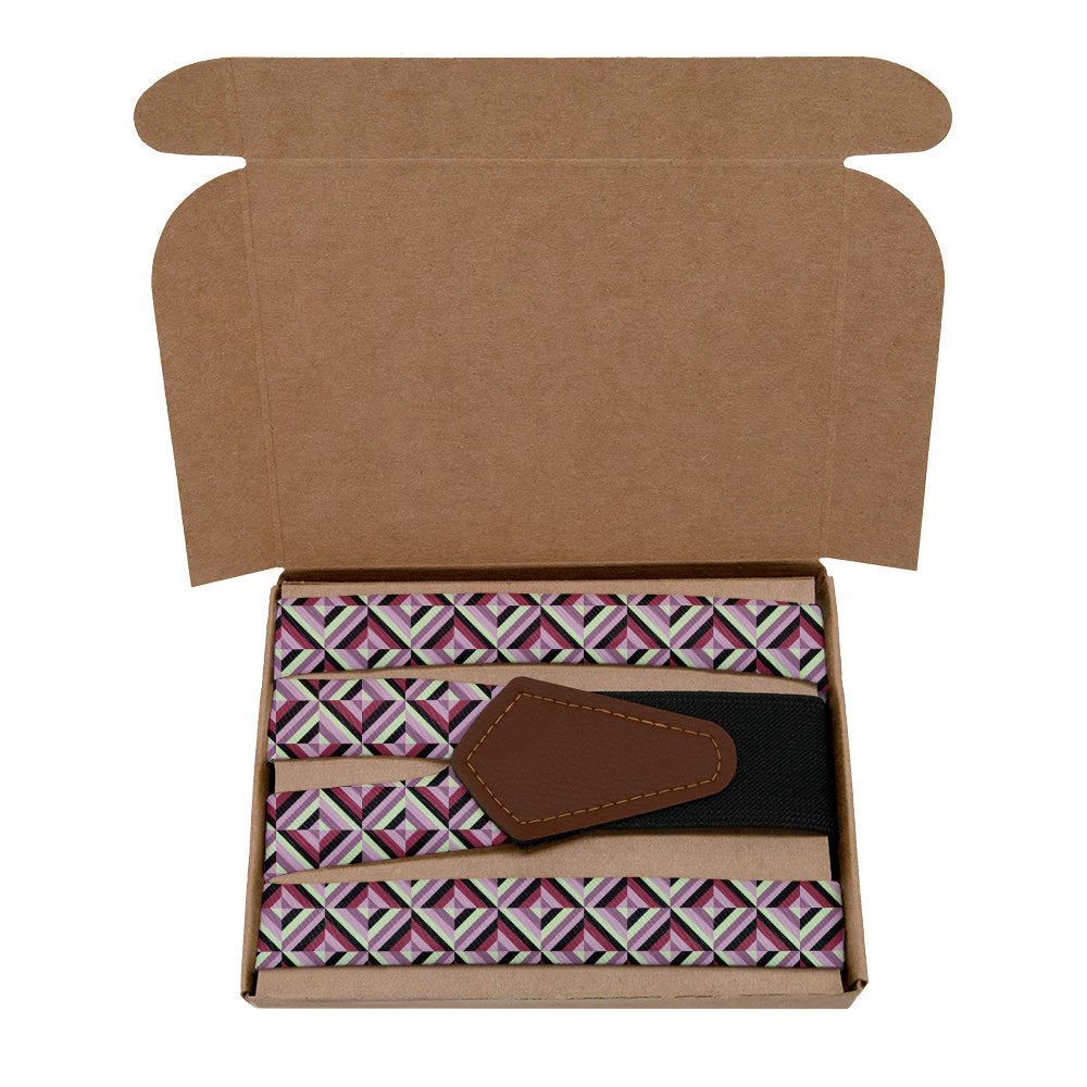 Brick Geometric Suspenders - Kraft Gift Box Packaging - Knotty Tie Co.