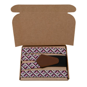 Brick Geometric Suspenders - Kraft Gift Box Packaging - Knotty Tie Co.