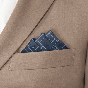 Brickwork Geo Pocket Square - Stairs Fold - Knotty Tie Co.