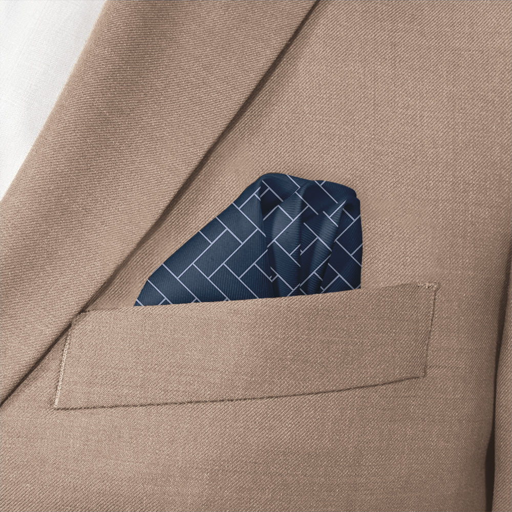 Brickwork Geo Pocket Square - Wave Fold - Knotty Tie Co.