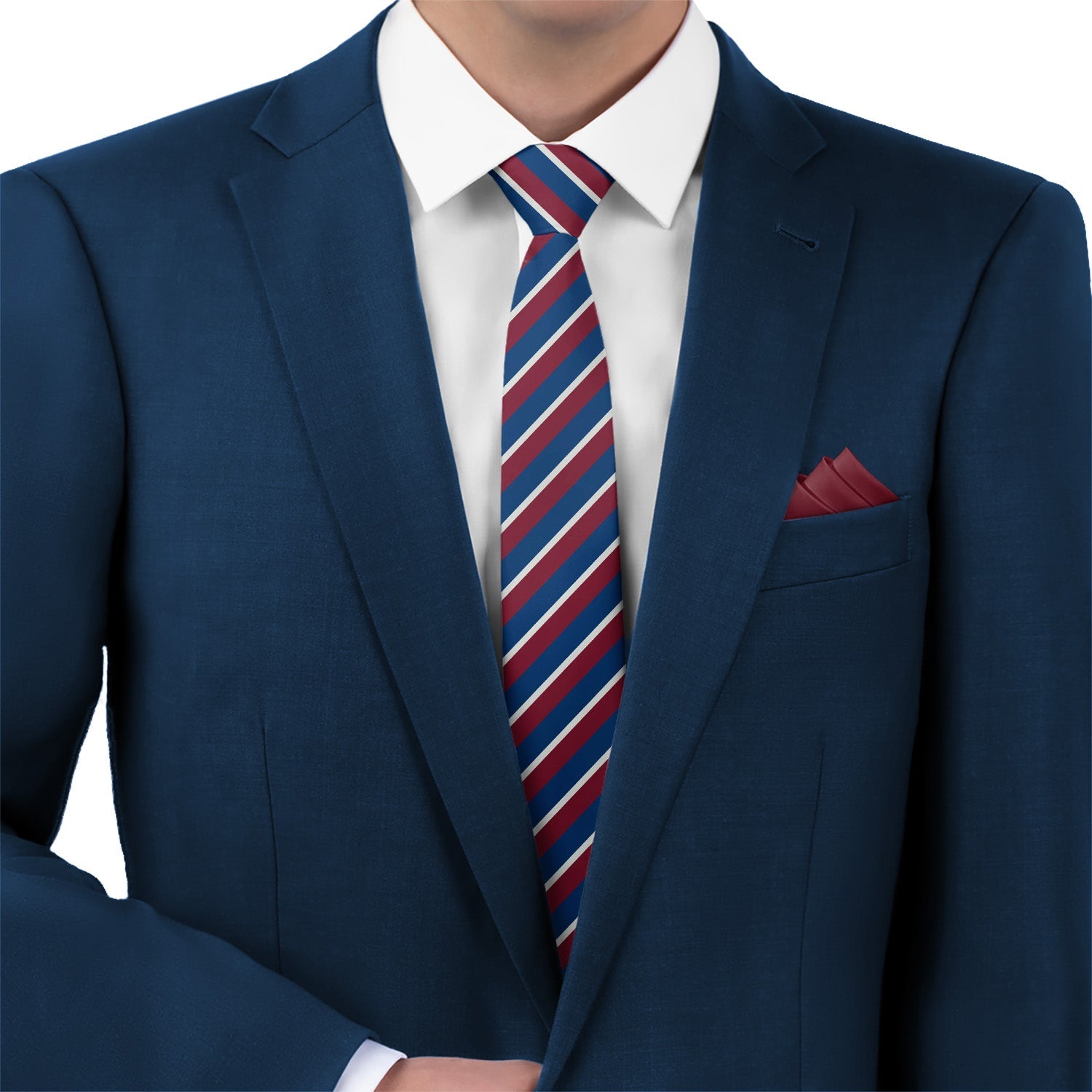 Broadway Stripe Necktie - Matching Pocket Square - Knotty Tie Co.