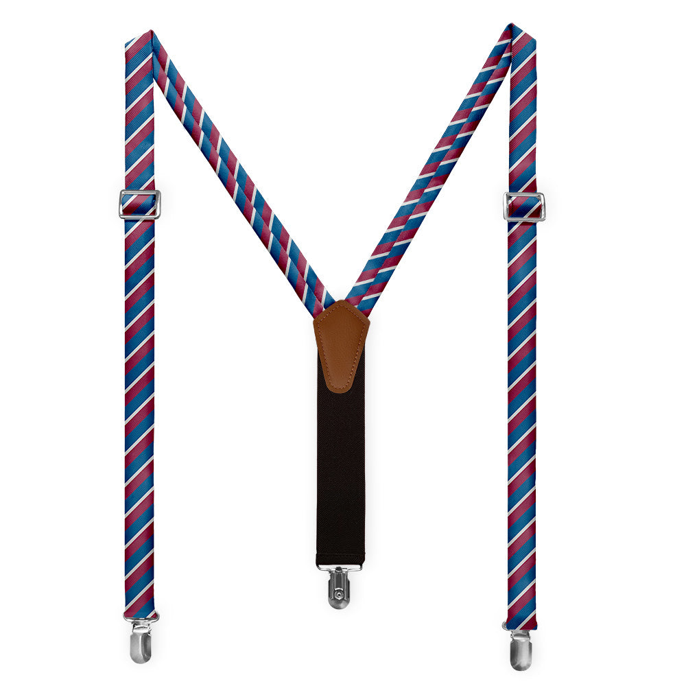 Broadway Stripe Suspenders - Full Front View - Knotty Tie Co.