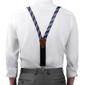 Brooklyn Stripe Suspenders - On Model Front View - Knotty Tie Co.