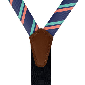 Brooklyn Stripe Suspenders - Vegan Leather Y-Back - Knotty Tie Co.