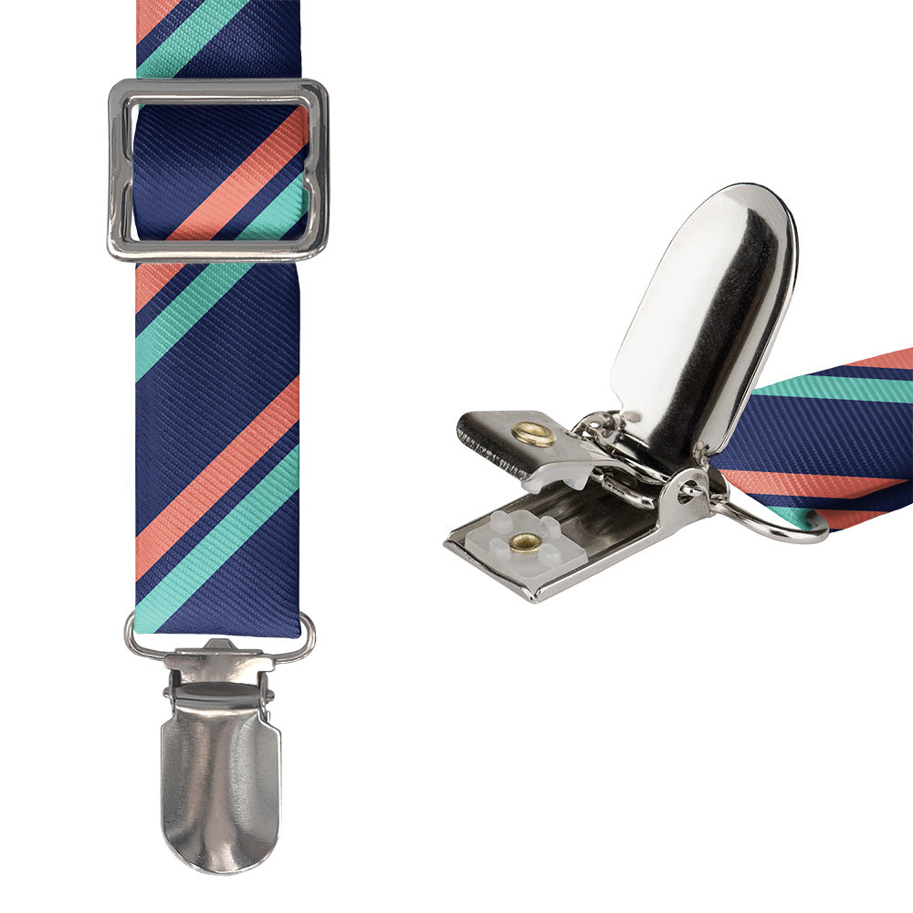 Brooklyn Stripe Suspenders - Hardware and Strap - Knotty Tie Co.