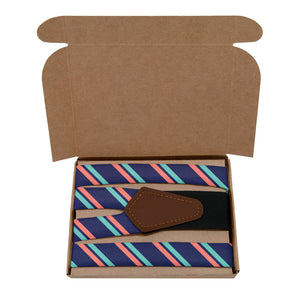 Brooklyn Stripe Suspenders - Kraft Gift Box Packaging - Knotty Tie Co.