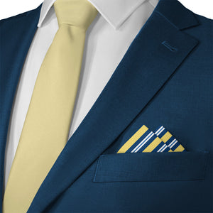 Bruce Stripe Pocket Square - Matching Necktie- Knotty Tie Co.