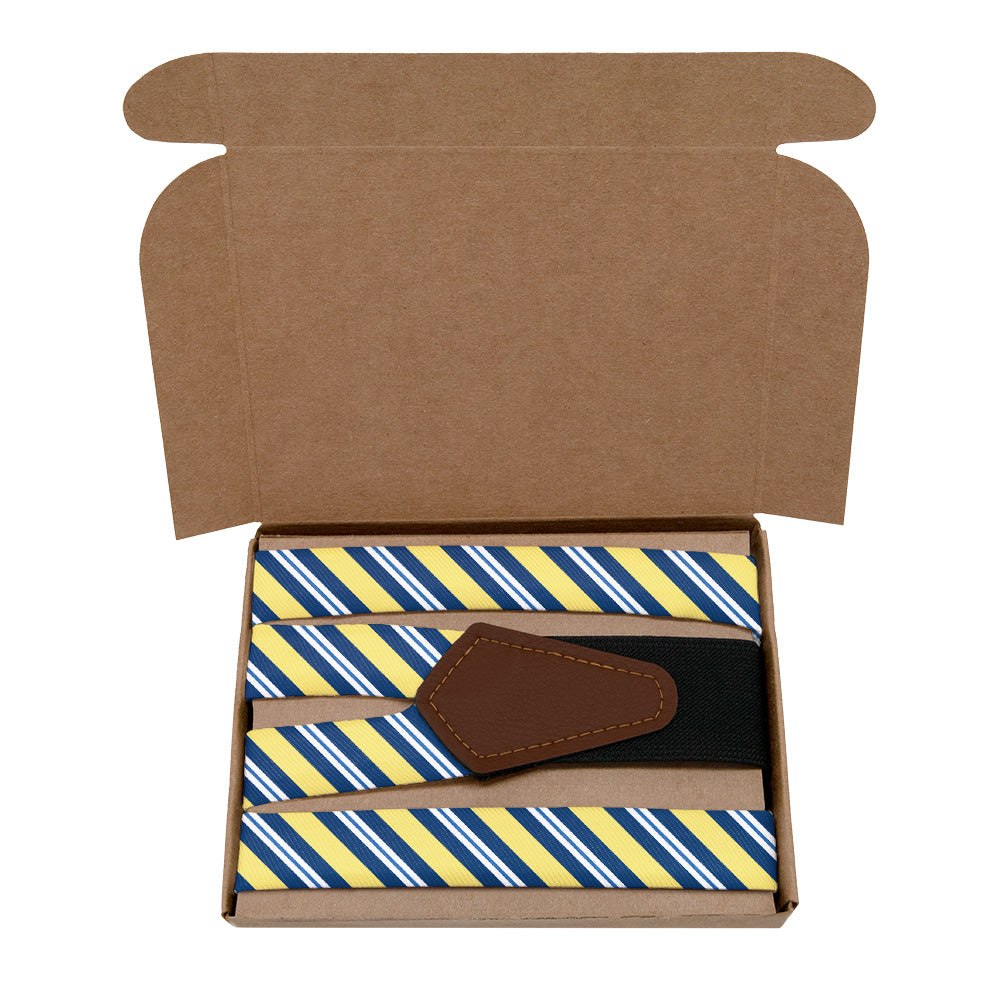 Bruce Stripe Suspenders - Kraft Gift Box Packaging - Knotty Tie Co.