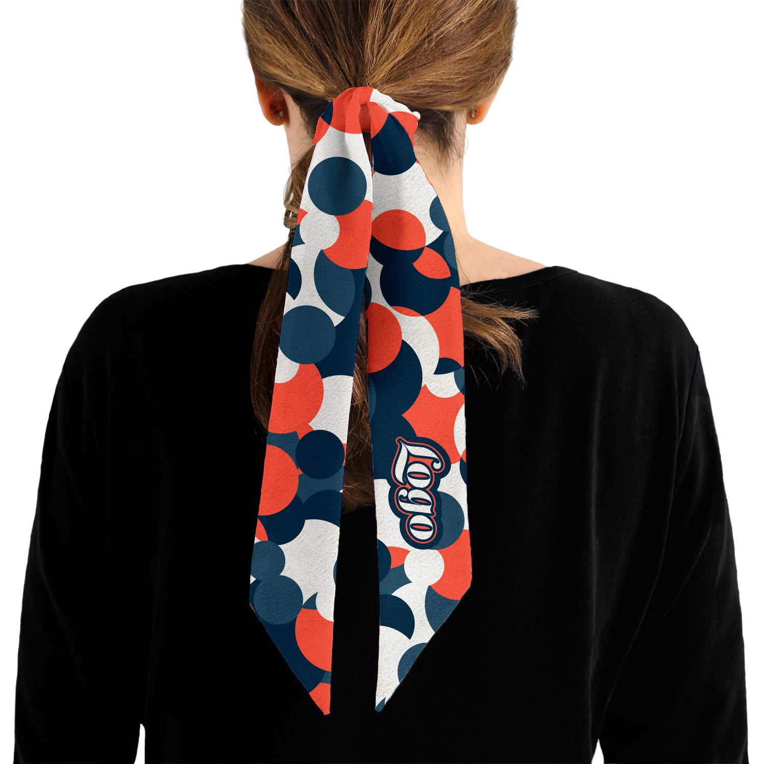 Bubble Dots 4 Hair Pony Tail Logo Scarf - Knotty Tie Co.