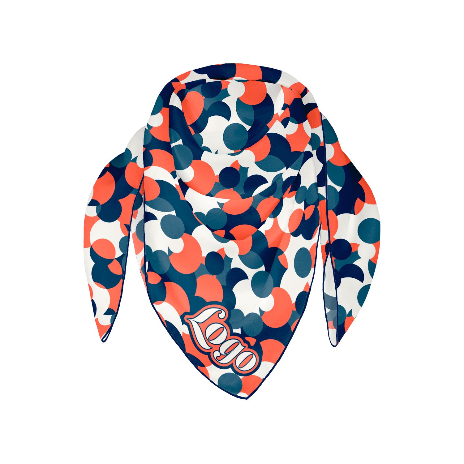 Bubble Dots 4 Square Chiffon Logo Scarf - Knotty Tie Co.