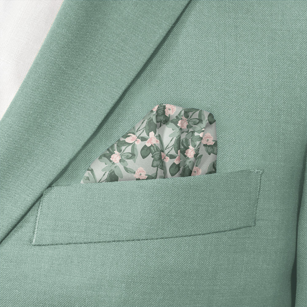 Budding Floral Pocket Square - Wave Fold - Knotty Tie Co.