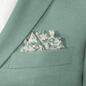 Budding Floral Pocket Square - Scalloped Fold - Knotty Tie Co.