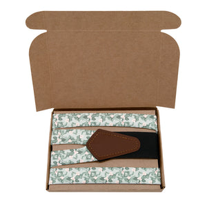 Budding Floral Suspenders - Kraft Gift Box Packaging - Knotty Tie Co.