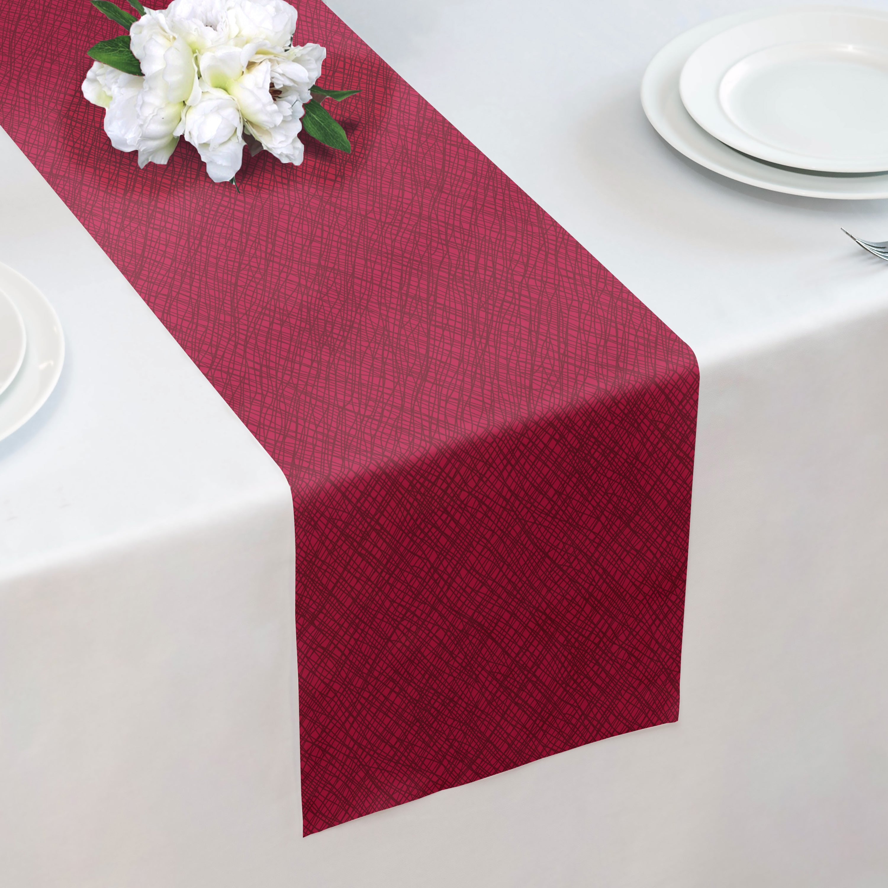 Burlap Crosshatch Table Runner