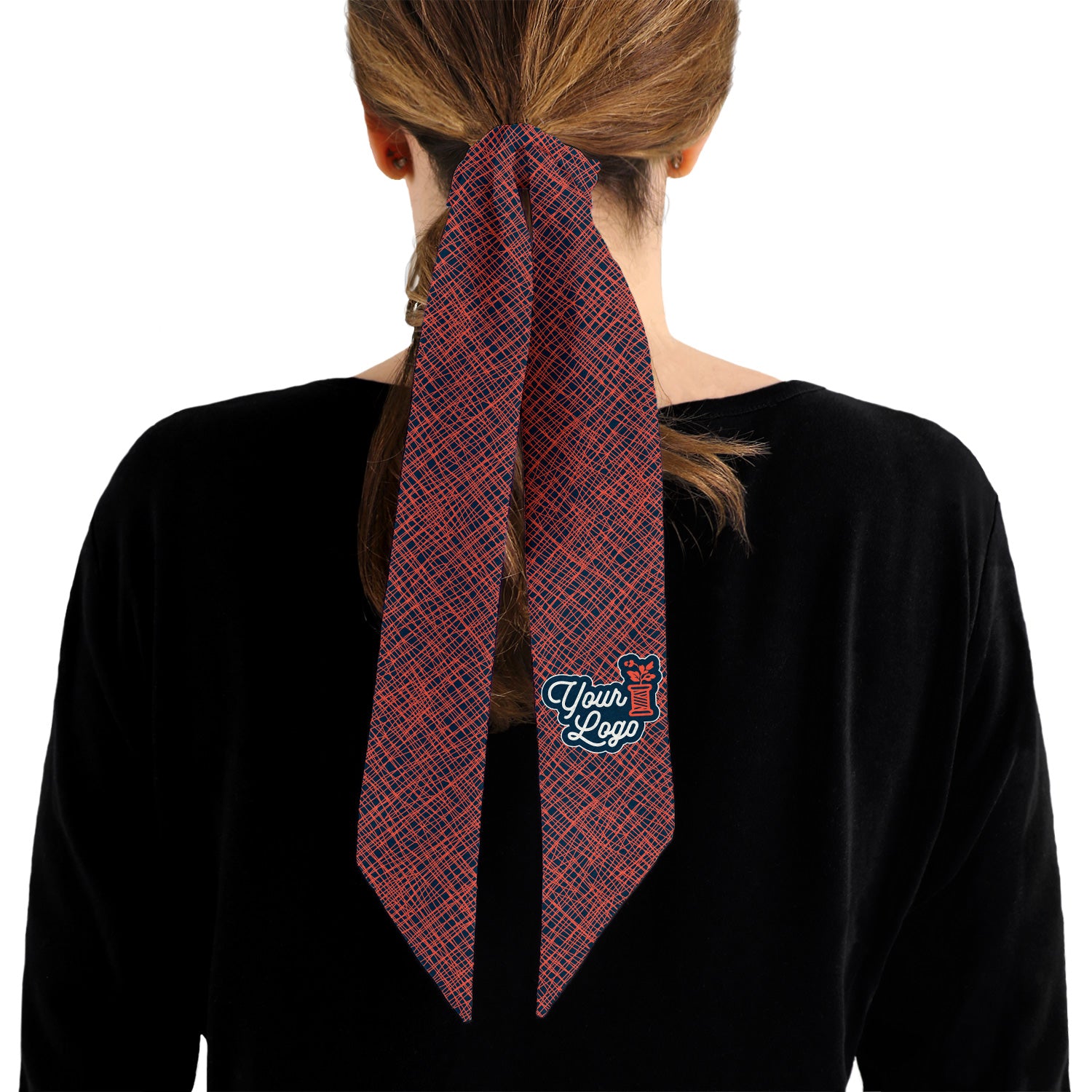 Burlap 1 Hair Pony Tail Logo Scarf - Knotty Tie Co.