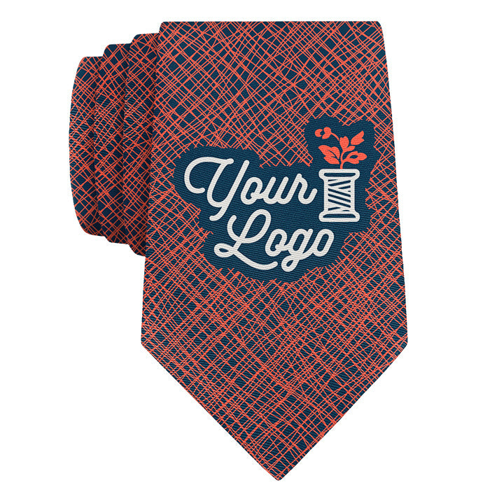 Custom Burlap 1 Logo Tie - Rolled - Knotty Tie Co.