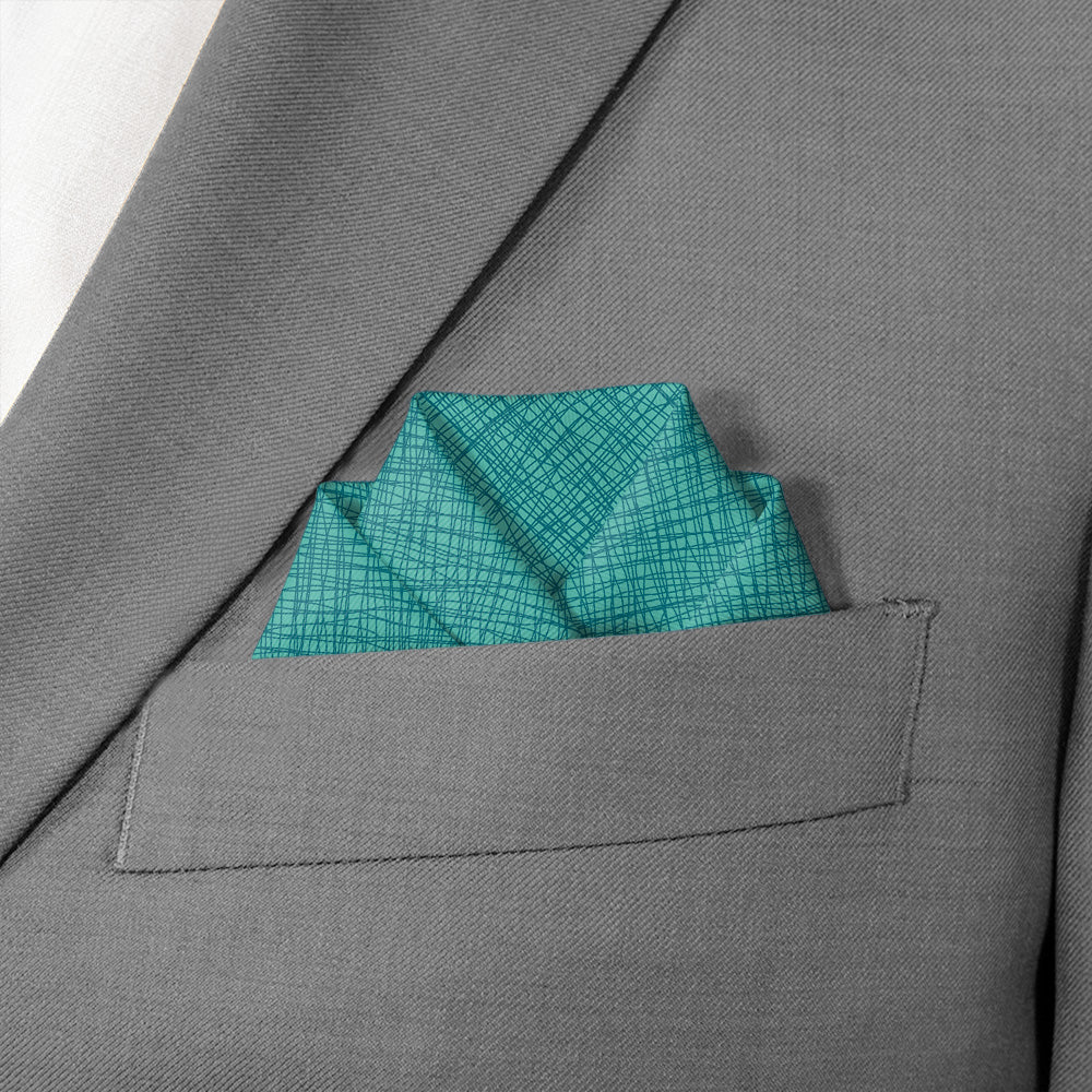 Burlap Crosshatch Pocket Square - Scalloped Fold - Knotty Tie Co.