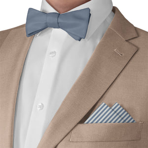 Butler Stripe Pocket Square - Matching Bow Tie - Knotty Tie Co.