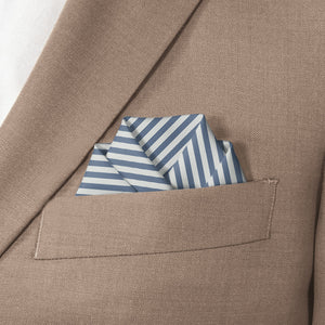 Butler Stripe Pocket Square - Scalloped Fold - Knotty Tie Co.