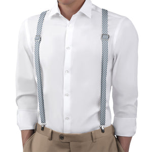 Butler Stripe Suspenders - On Model Back View - Knotty Tie Co.