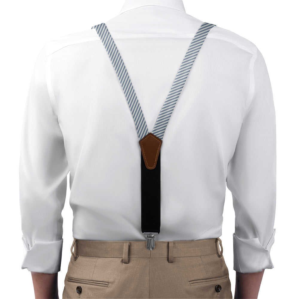 Butler Stripe Suspenders - On Model Front View - Knotty Tie Co.