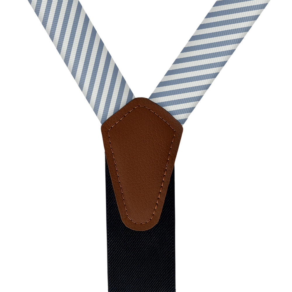 Butler Stripe Suspenders - Vegan Leather Y-Back - Knotty Tie Co.