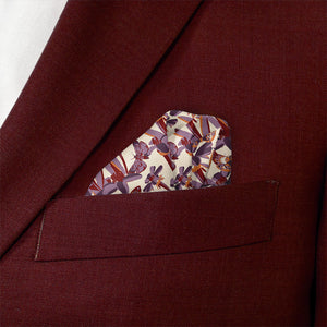 Butterfly Floral Pocket Square - Wave Fold - Knotty Tie Co.