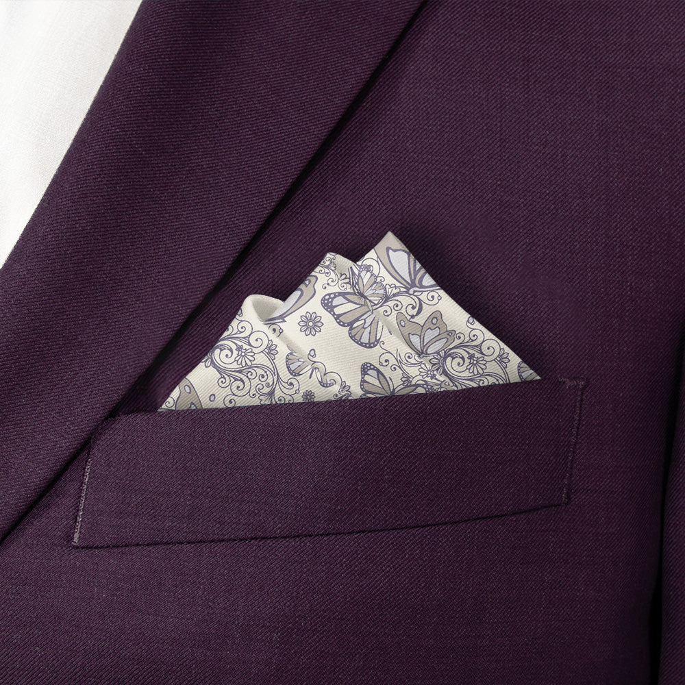 Butterfly Flutter Pocket Square - Stairs Fold - Knotty Tie Co.