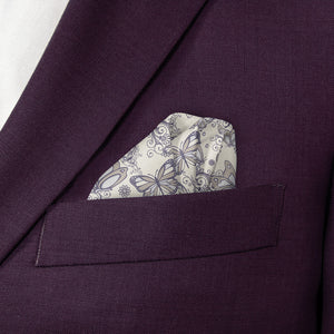 Butterfly Flutter Pocket Square - Wave Fold - Knotty Tie Co.