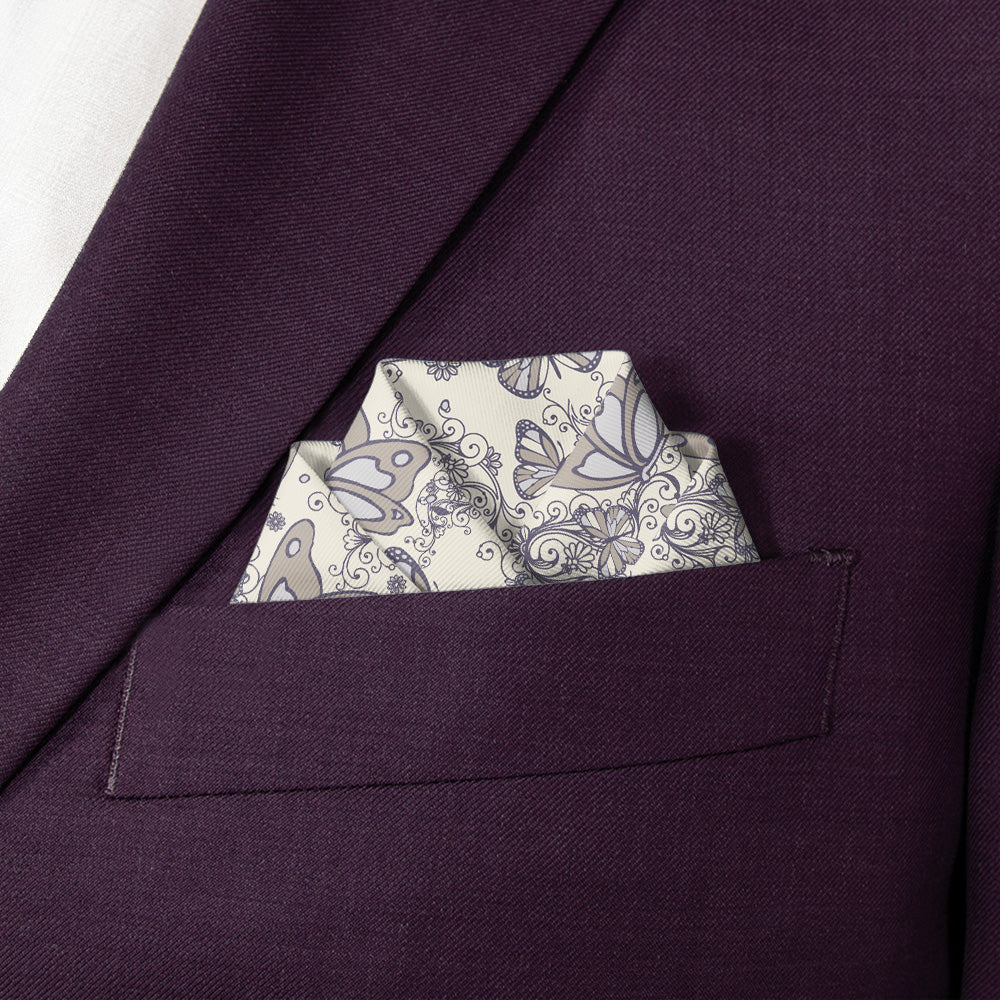 Butterfly Flutter Pocket Square - Scalloped Fold - Knotty Tie Co.