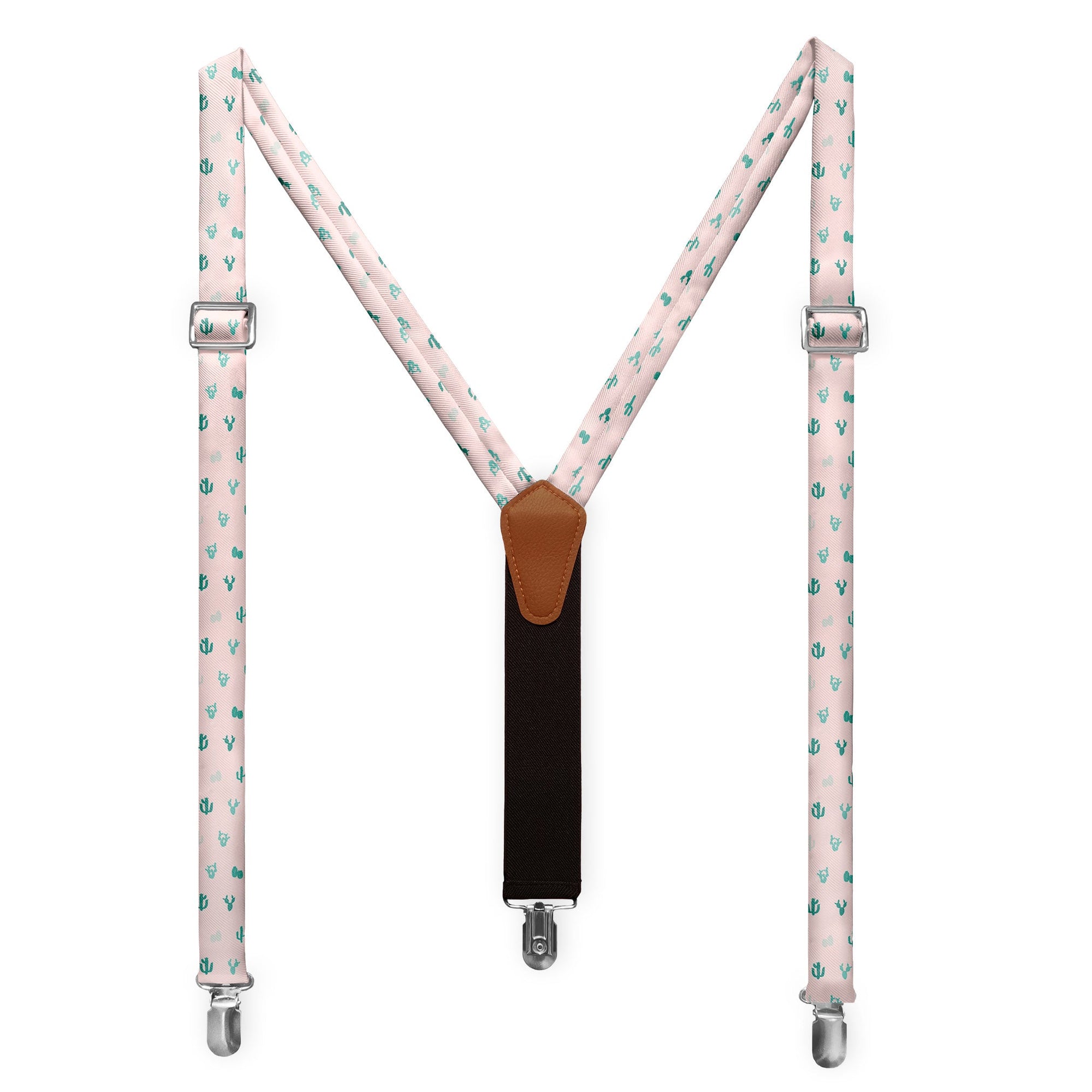 Cactus Herbage Suspenders - Full Front View - Knotty Tie Co.