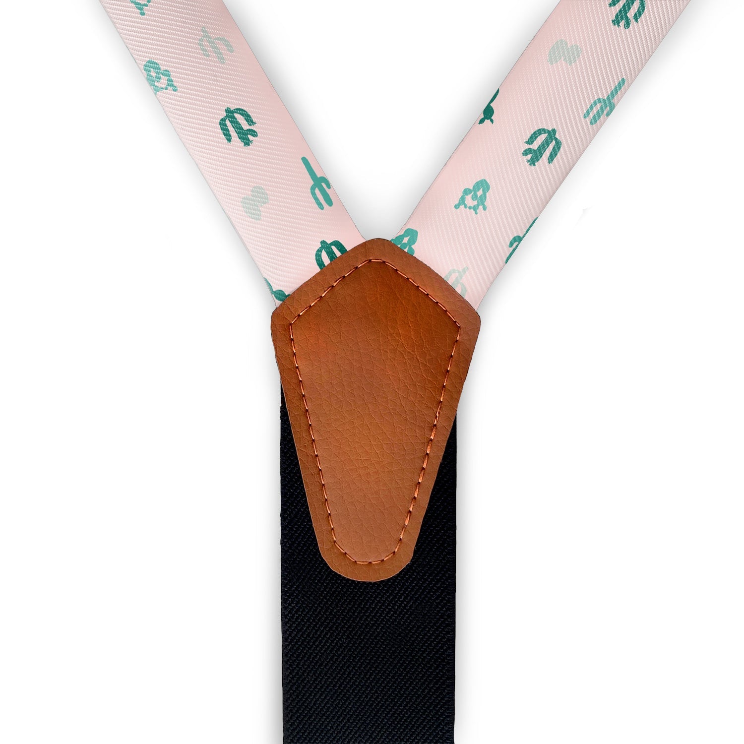 Cactus Herbage Suspenders - Full Front View - Knotty Tie Co.