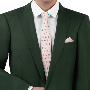 Cactus Herbage Necktie - Matching Pocket Square - Knotty Tie Co.